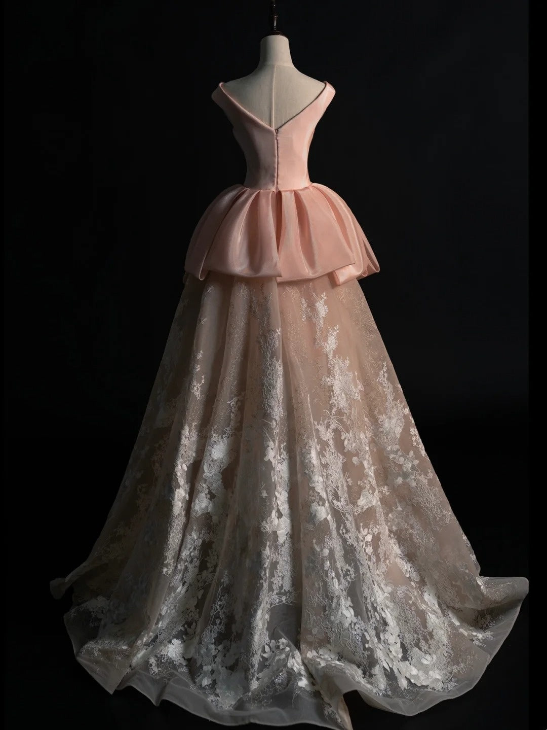Princess Ball Gown V Neck Blush Pink Satin College Formal Outfit Prom Graduation Dresses For Teens N1345