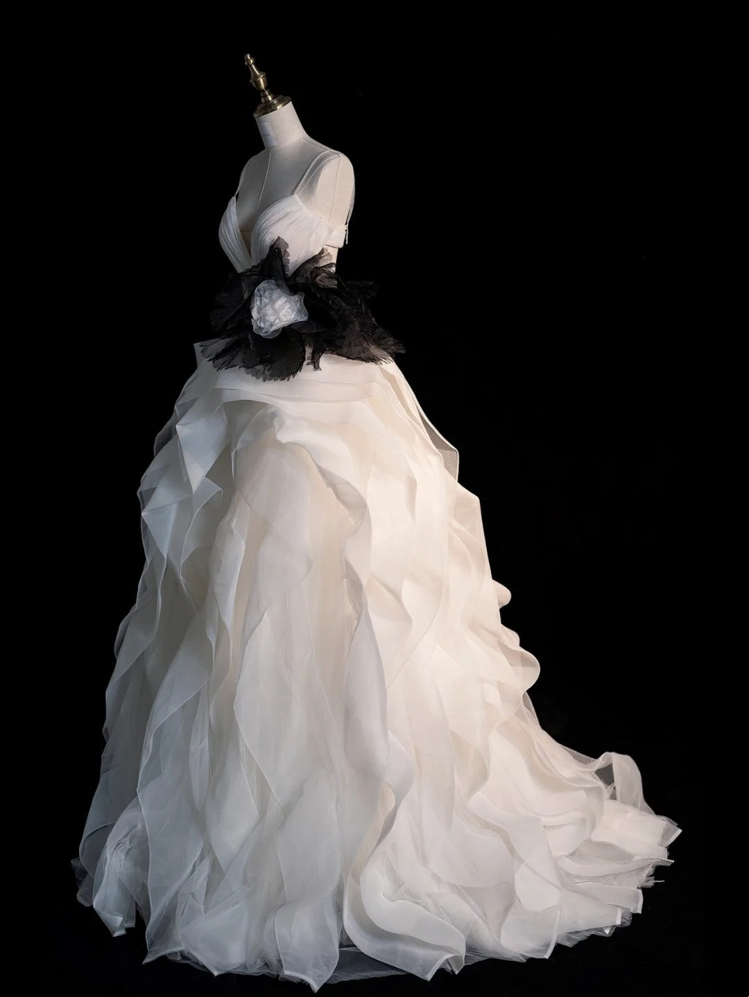 Beautiful Ball Gown Spaghetti Strap White Tulle Long Prom Dresses Inspiration Evening Gowns Formal Dress N1222