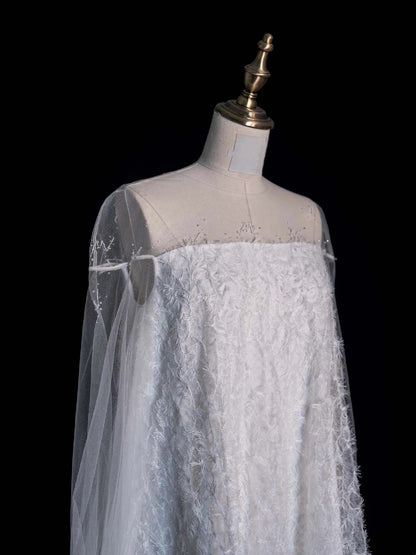 Modest A line White Lace With Sleeves Short Brides Gown Bridal Dress Wedding Dresses RB6556