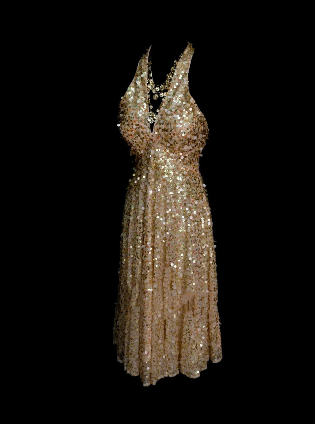 Unique A Line Halter Gold Sequins Y2K Inspo 2000s Hoco Gowns Short Inspo Homecoming Dresses N1382