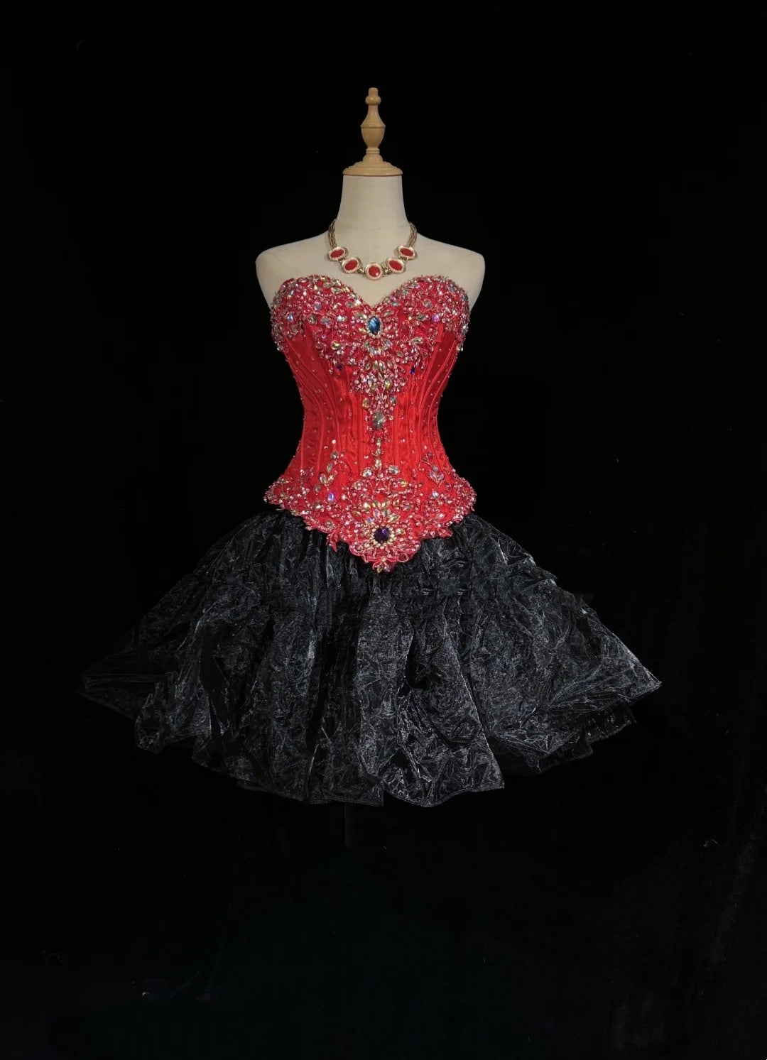 Vintage Hoco Dress Ball Gown Sweetheart Red Tulle Short Homecoming Party Dress RC0094