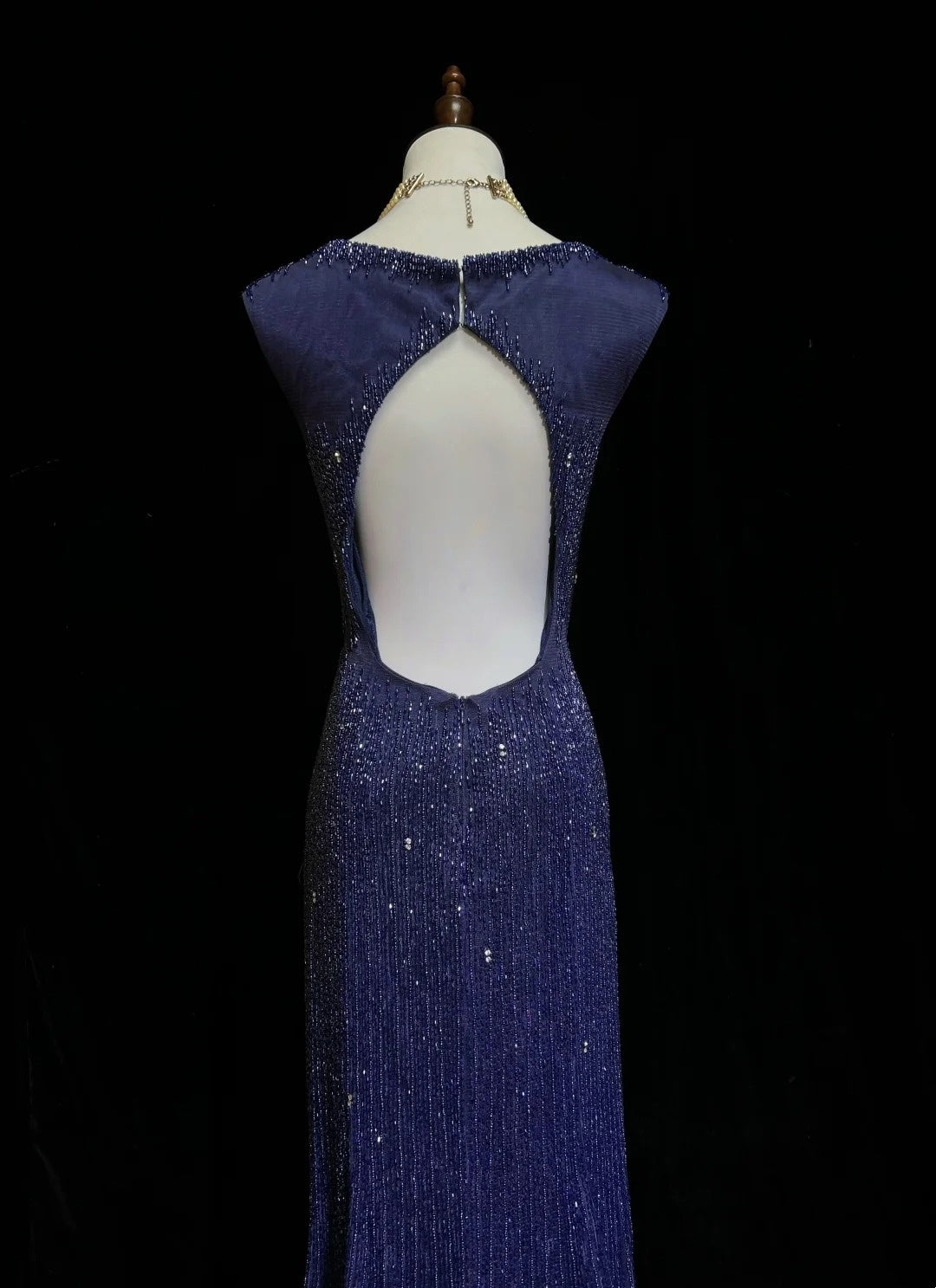Vintage Prom Dresses Mermaid V Neck Royal Blue 90s With Backless Beading Long Formal Party Dress N2505