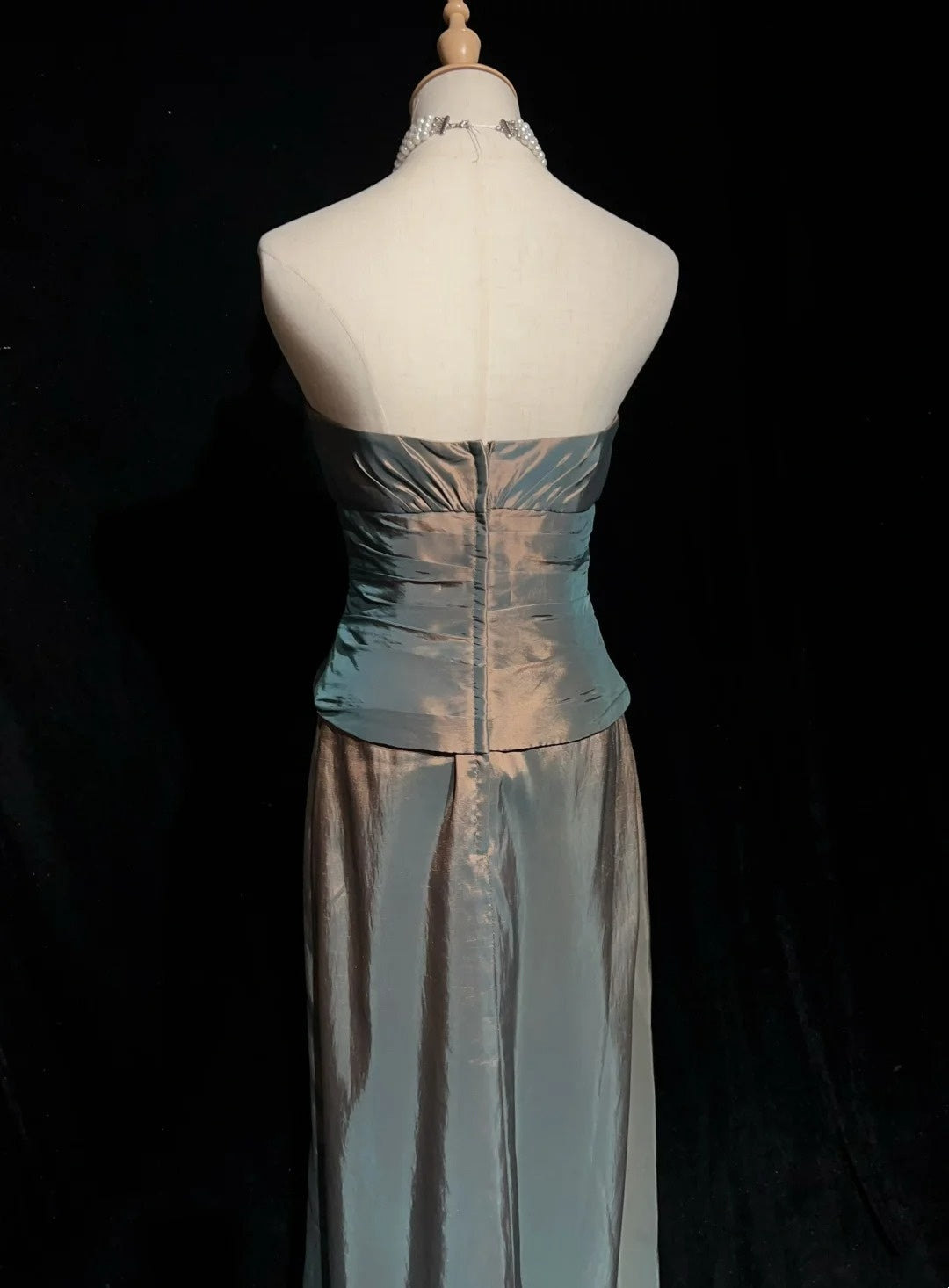 Vintage Prom Dresses A line Strapless Sleeveless 1990s Long Formal Evening Gown N2633
