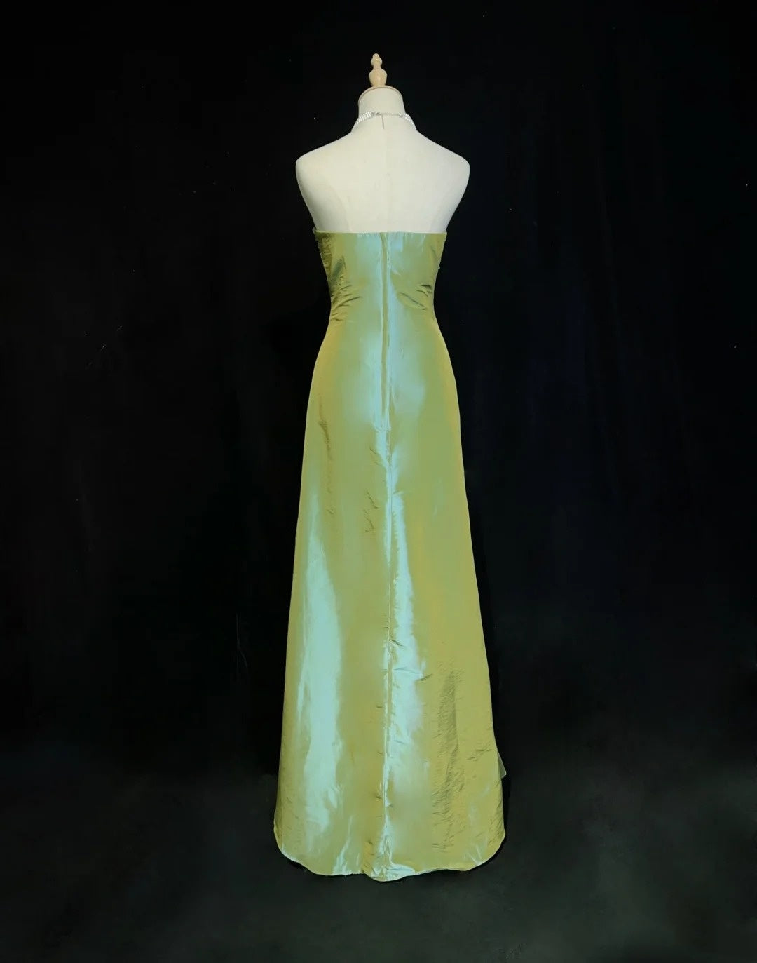 Glamorous Prom Dresses Mermaid Sweetheart Sage Green Satin With Beaded Appliqued Formal Dress N2877