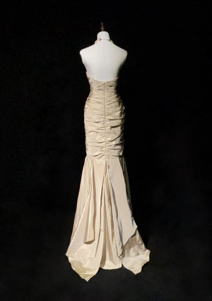 Vintage Prom Dresses 2000s Mermaid Sweetheart Champagne With Beading Long Prom Gown N3023