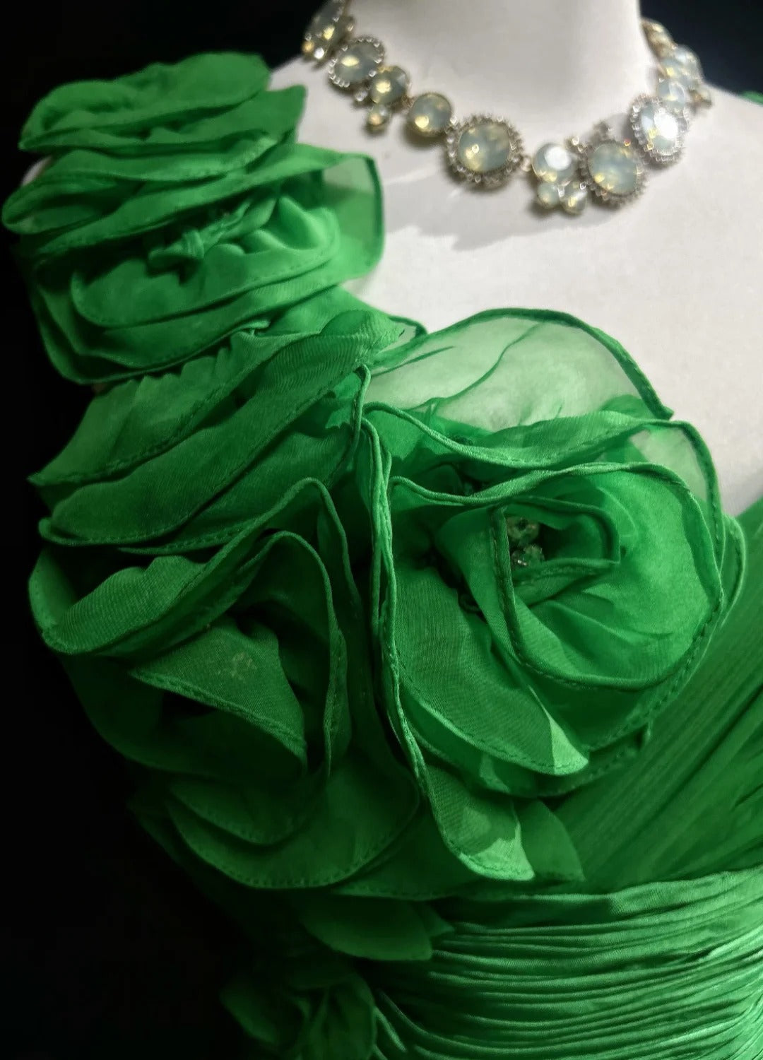 Green Prom Dress Inspo A Line Asymmetrical Spaghetti Straps With Flowers Birthday Outfits Formal Party Gown RC0106