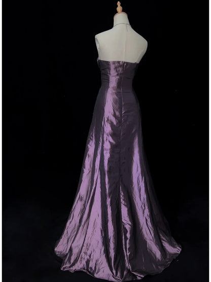 Vintage Prom Dresses Ball Gown Sweetheart Purple Taffeta 80s With Lace Long Formal Evening Outfits N3892