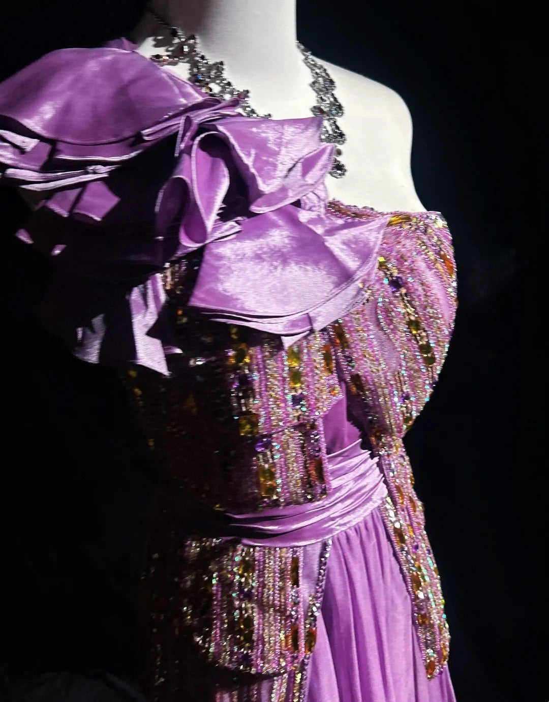 Vintage Prom Dresses Inspo A Line One Shoulder Lilac Chiffon 1990s With Beading Formal Gowns N3324