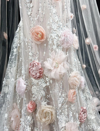 Vintage Prom Dresses Inspo Mermaid Scoop Pink Lace 1990s With Flowers Cape Formal Gowns N3317