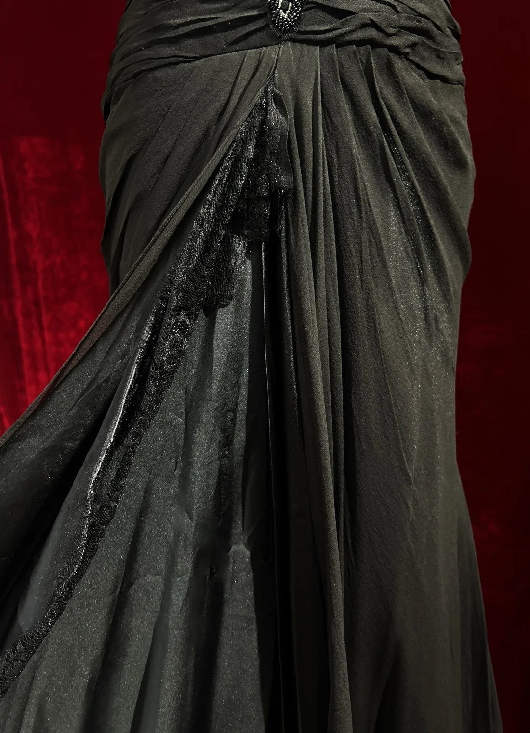 Vintage Prom Dresses Mermaid Halter Black Tulle Long 80s Party Evening Formal Gown RC1147