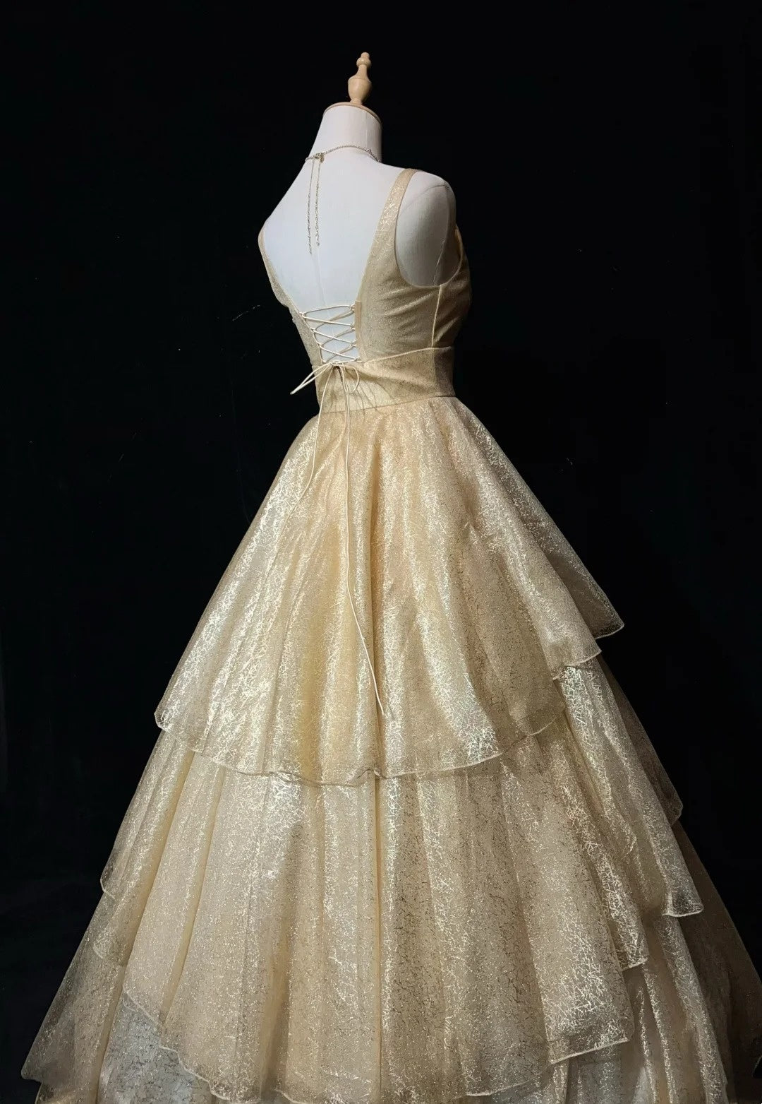 Vintage Prom Dresses Aesthetic 80s Retro Ball Gown Champagne Sequin Floor Length Evening Outfits N2326