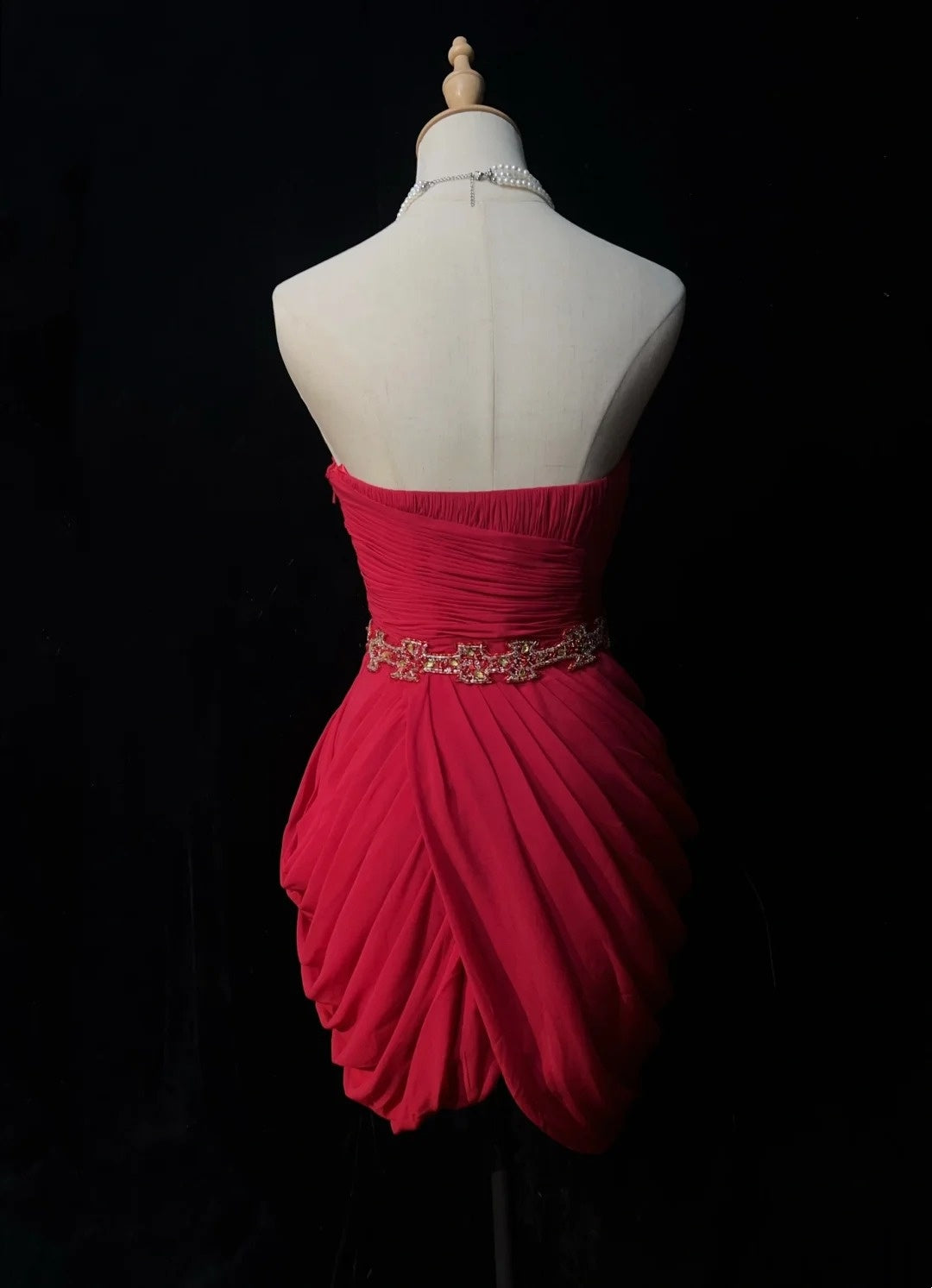 Cute Sheath Sweetheart Red Chiffon Short Mini 18th Birthday Gown Homecoming Dresses N3681