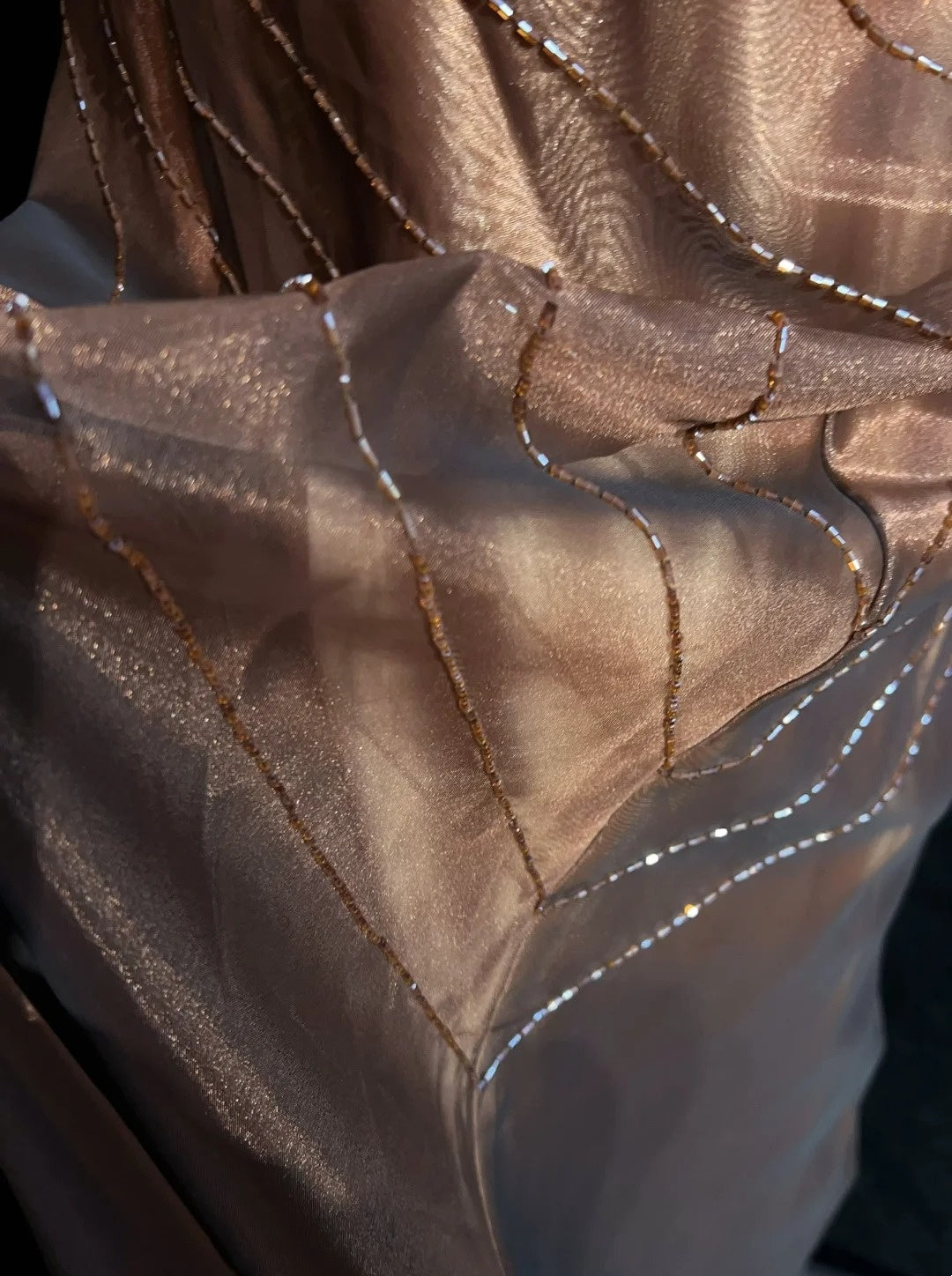 Vintage Prom Dresses Mermaid Spaghetti Strap Brown Sleeveless Chiffon 80s Long Formal Gown N2860
