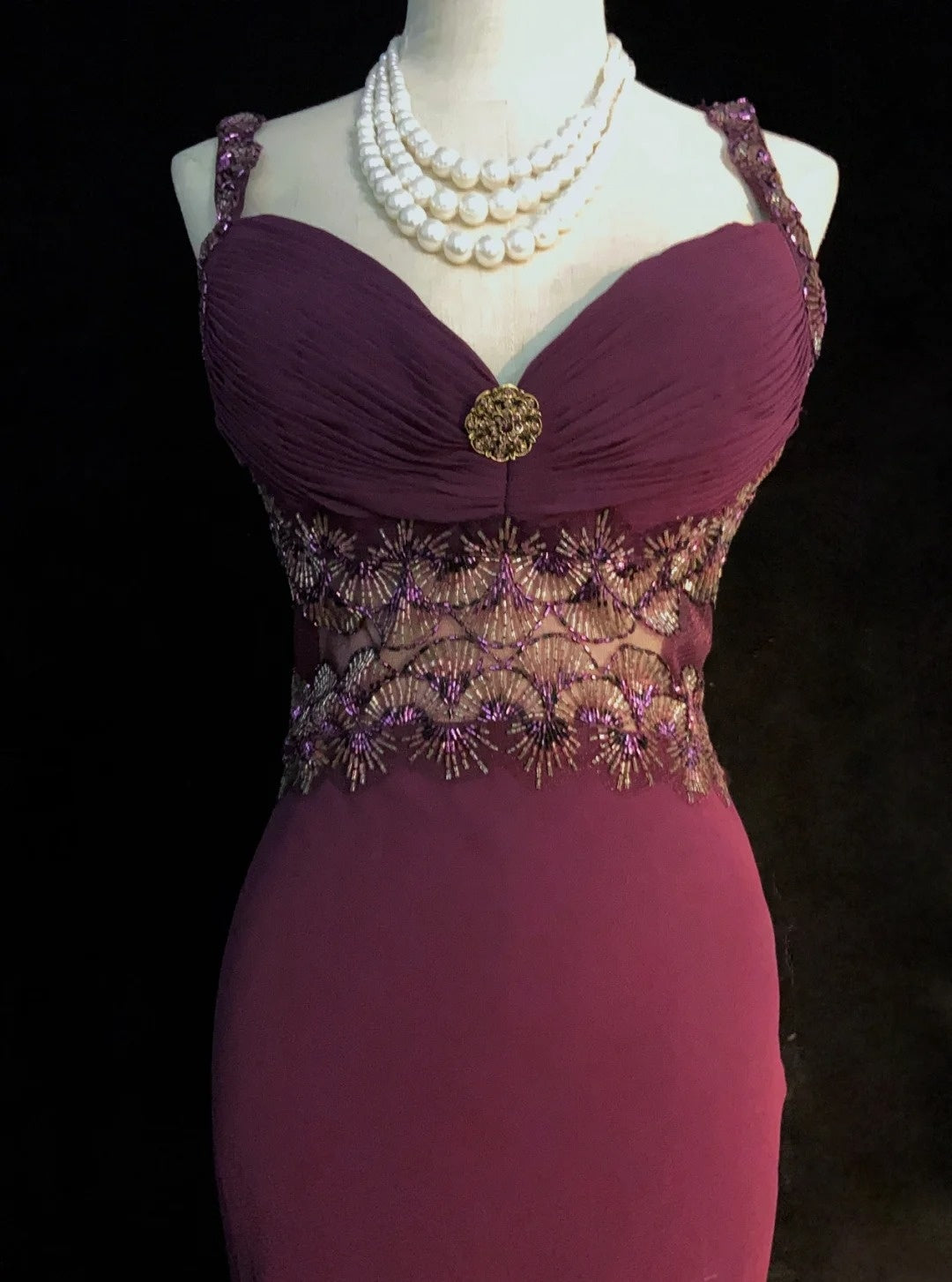 Vintage Prom Dresses Inspo Mermaid Spaghetti Strap Purple Long 1990s With Beaded Formal Gowns N3388