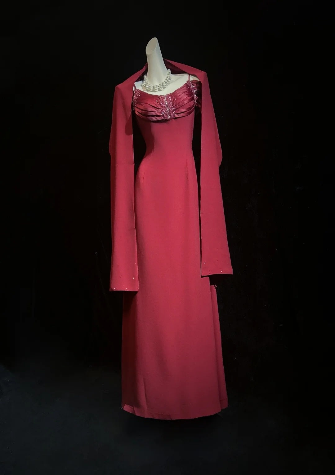 Vintage Prom Dresses Inspo A line Spaghetti Strap 90s Burgundy Satin With Cape For Women Formal Gowns N3310
