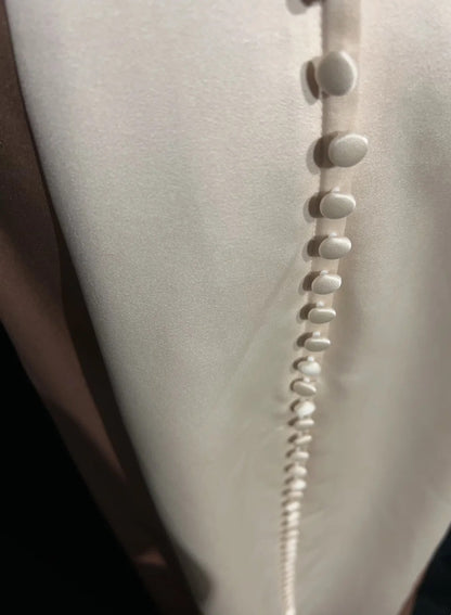 Elegant A Line Spaghetti Strap Chamapgne Ivory Satin Formal Dress Long Prom Dresses N2723