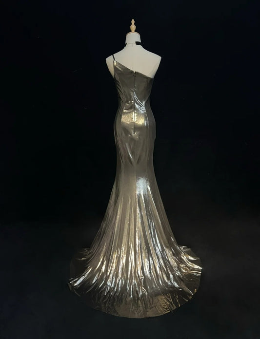 Beautiful Prom Dresses Mermaid One Shoulder Satin With Ruffled Bodice Long Evening Outfits N3370