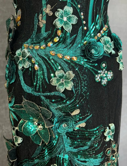 Vintage Prom Dresses Inspo Mermaid Spaghetti Strap Black Tulle Blue Lace With Beading For Women Formal Dress N3216