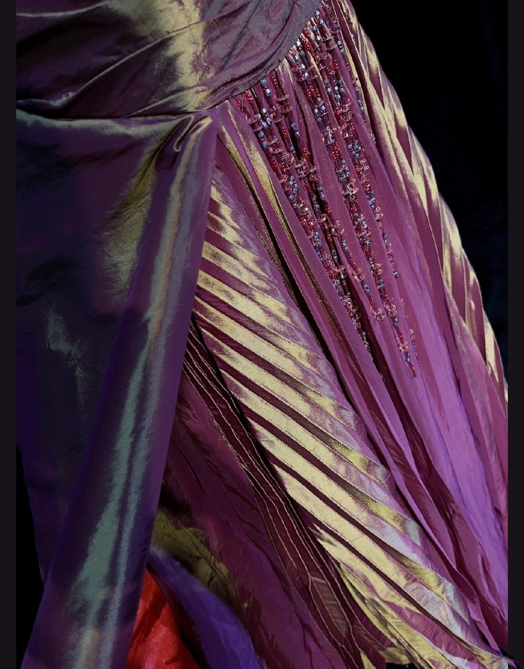 Classy Prom Dresses A Line Spaghetti Strap Grape Taffeta With Ruffle Long Formal Gown N2910