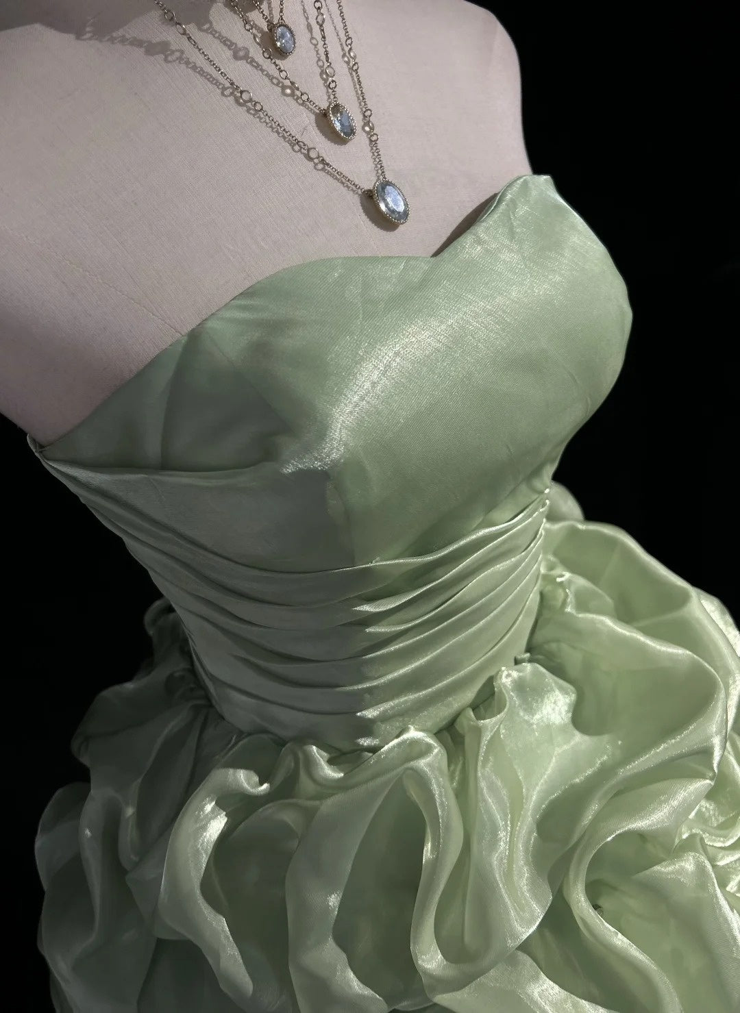 Simple Ball Gown Strapless Mint Green Short Mini Party Dress Cocktail Homecoming Dresses N4239