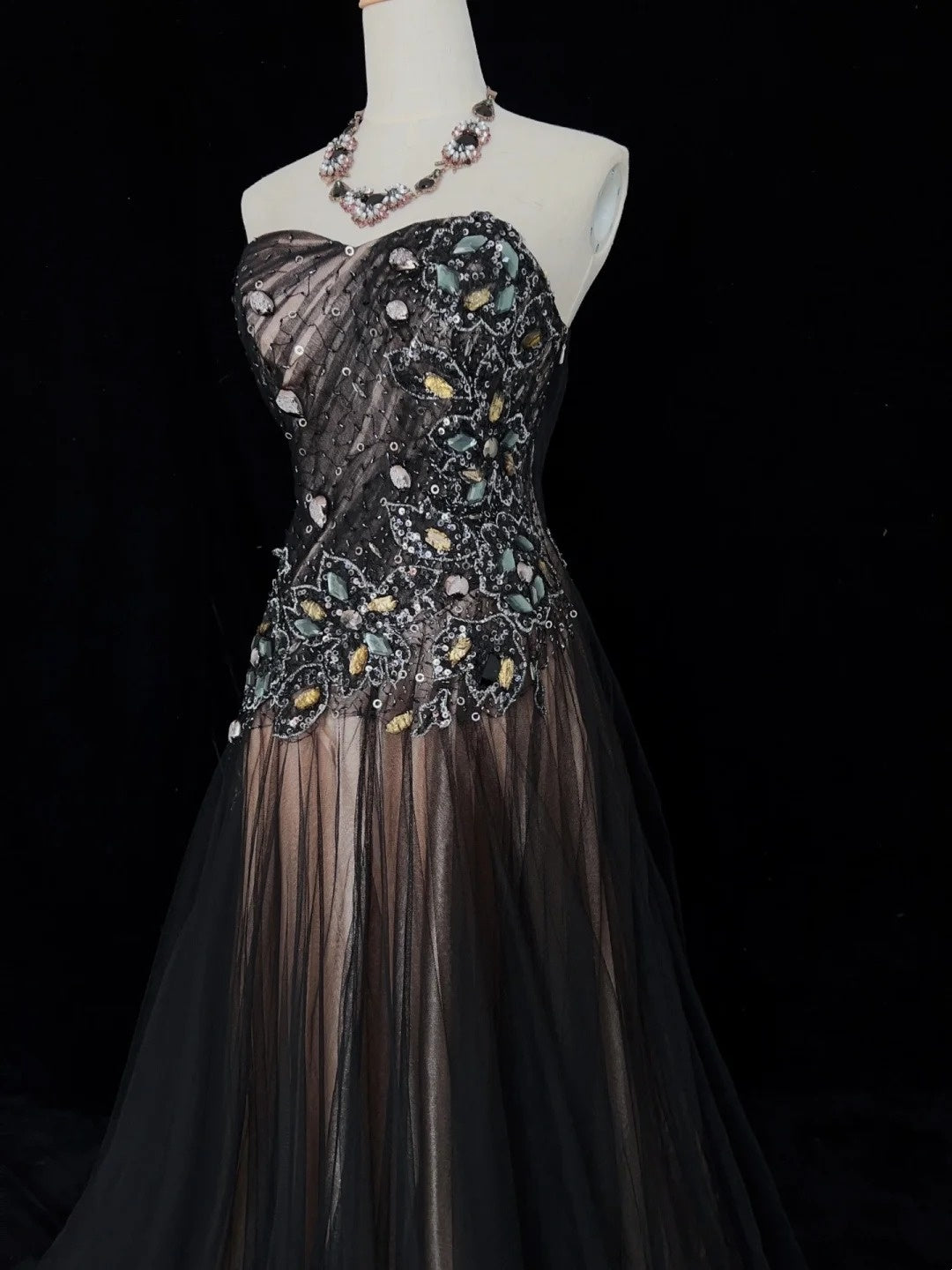 Vintage Prom Dresses Inspo Mermaid Sweetheart 90s Tulle Black Tie Dress With Lace For Women Formal Gowns N3305