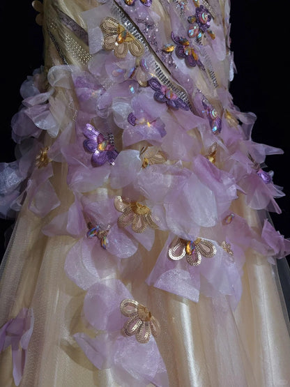 Dreamy 90s Prom Dresses Mermaid One Shoulder Lilac With 3D Flowers Formal Evening Outfits N3802