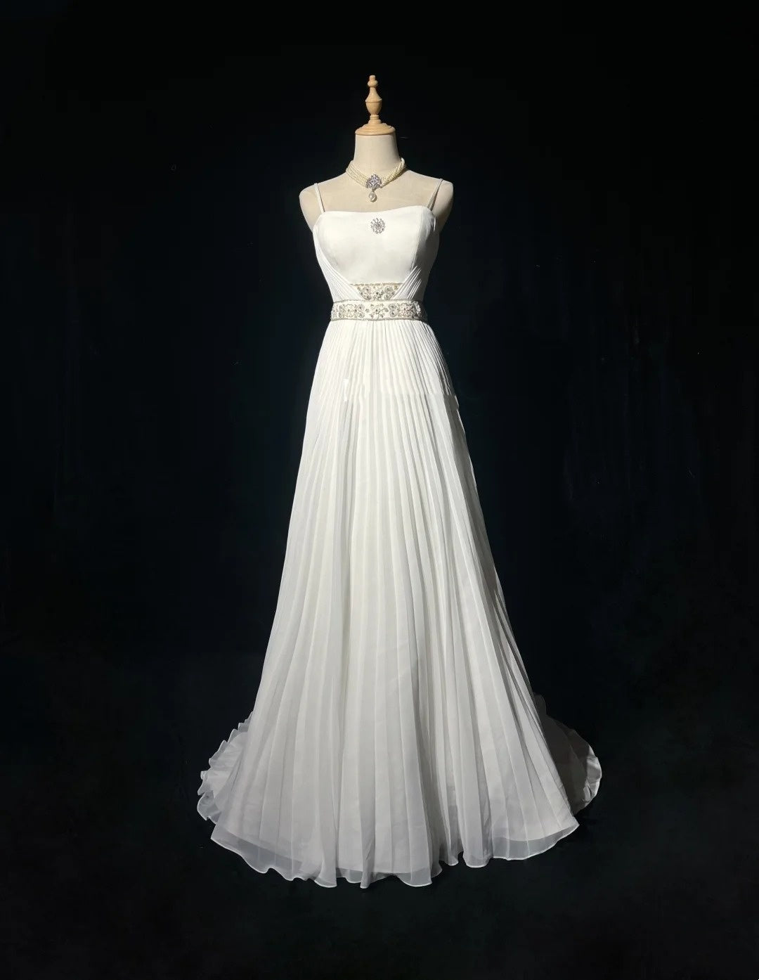 Vintage 90s Wedding Dresses A Line Spaghetti Strap White Plain Summer Garden Long Bridal Gown N3721