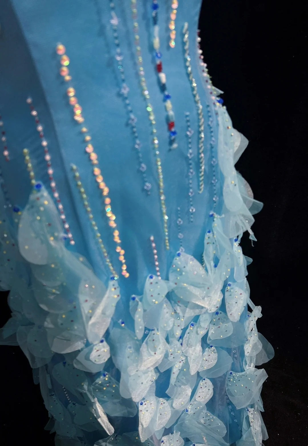 Blue Prom Dress Inspo A Line Spaghetti Straps With Beading Modest Long Formal Party Gown RC0083