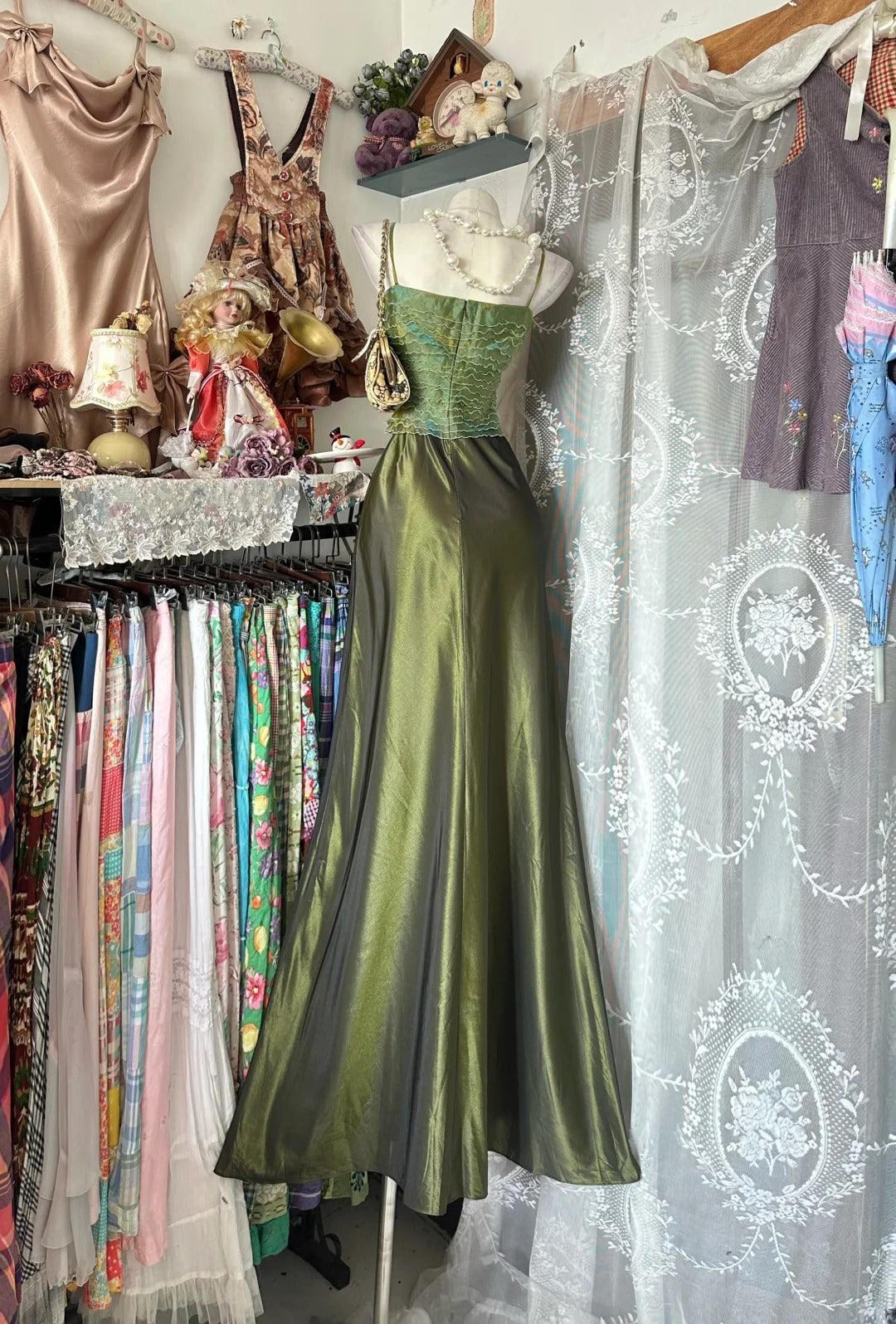 Classy Prom Dresses Mermaid Spaghetti Strap Green Sleeveless Formal Evening Outfits N3779