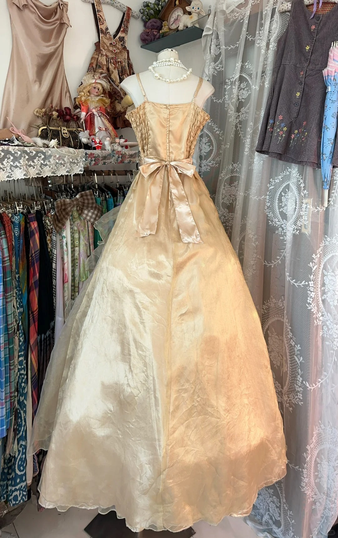 Modest Ball Gown Strapless Gold Organza Long Prom Dresses Party Dress 21st Birthday Outfits Graduation Gown N927