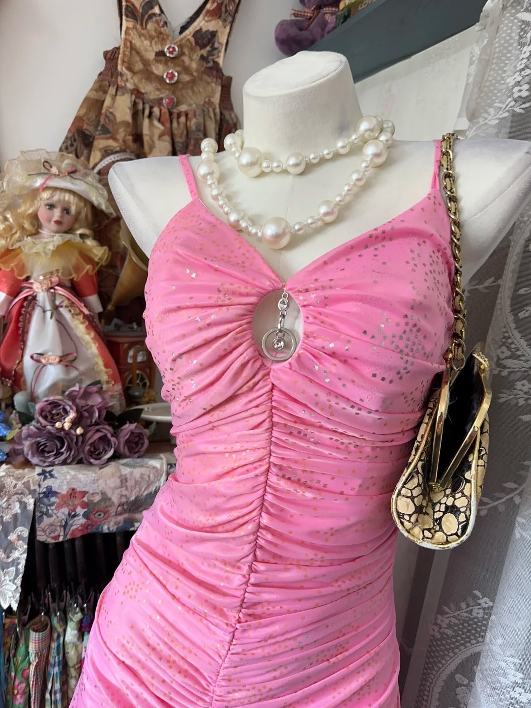 Stylish Mermaid Spaghetti Strap High Low Pink Floor Length Prom Dresses Inspo Evening Outfits RB4485