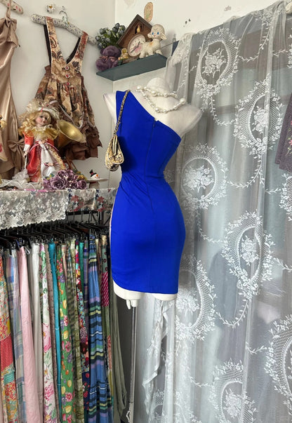 Sexy Sheath One Shoulder Royal Blue Short Party Dresses Homecoming Dress Cocktail Gown RB8984