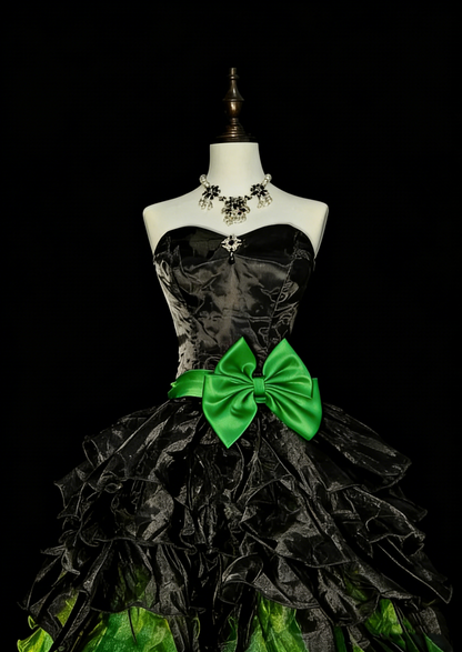 Unique Ball Gown Sweetheart Black Green Tulle Inspo 2000s Hoco Gowns Short Inspo Homecoming Dresses N1365