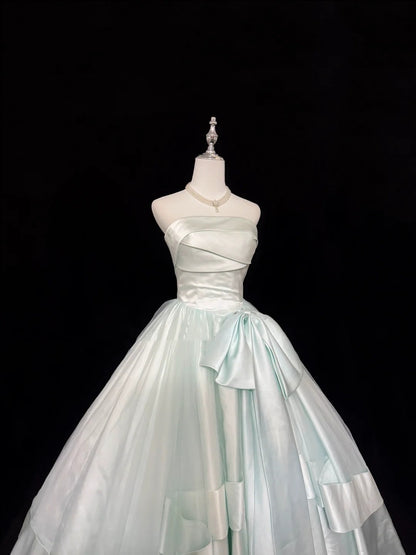 Sweet 16 Dresses Long Ball Gown Sweet Sixteen Long Birthday Dress Strapless Satin Formal Gown RC0297