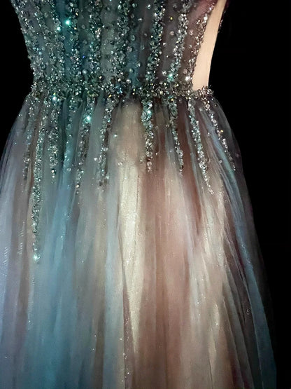 Vintage 1760s A Line Off The Shoulder With Cape Tulle Sleeves Pleated Long Prom Dresses N1584