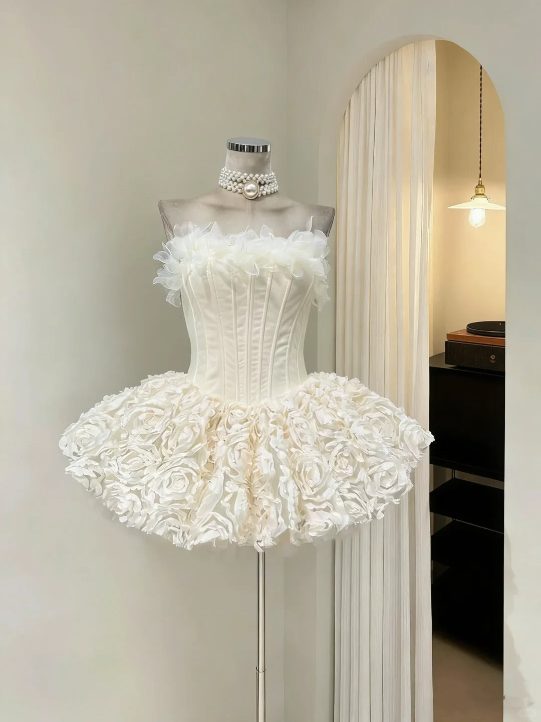 Modest Ball Gown Strapless White Short Mini Senior Inspo 16th Birthday Outfits Homecoming Dresses RB3965