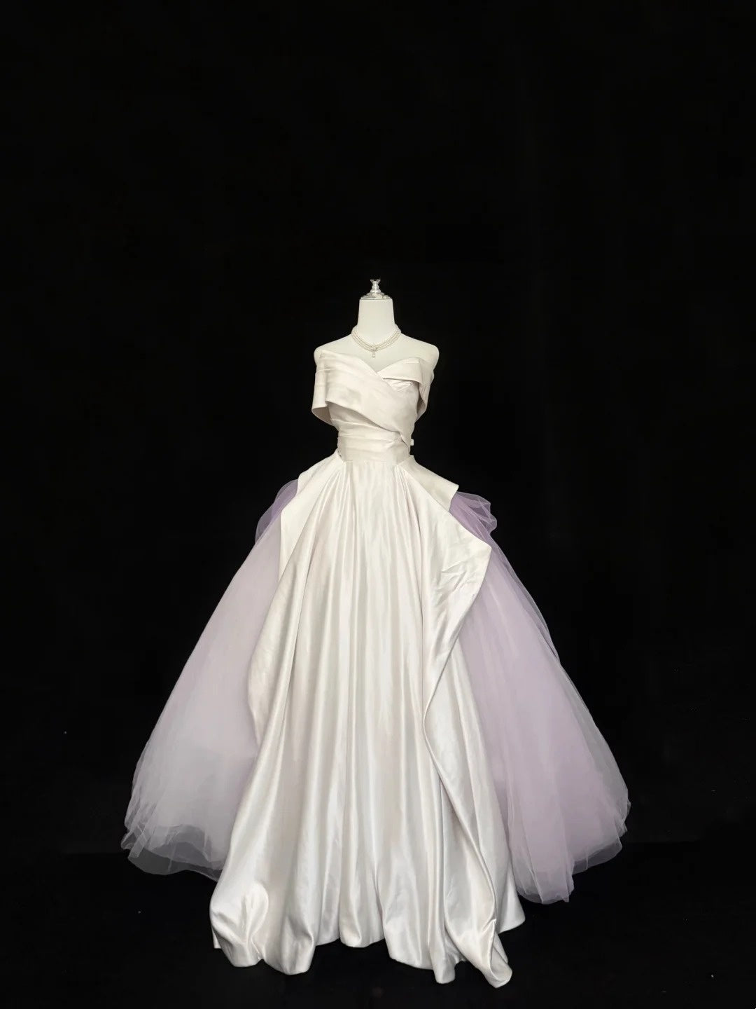 Sweet 16 Dresses Long Ball Gown Off Shoulder With Sleeves Lilac Tulle Sweet Sixteen Birthday Gown RC0363