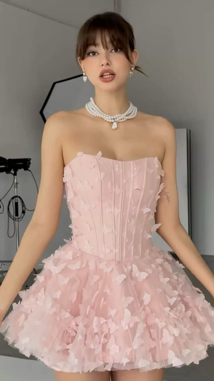 Sweet Ball Gown Sweetheart Flowers Pink Sleeveless Short Mini 16th Birthday Dresses Hoco Outfits N1909