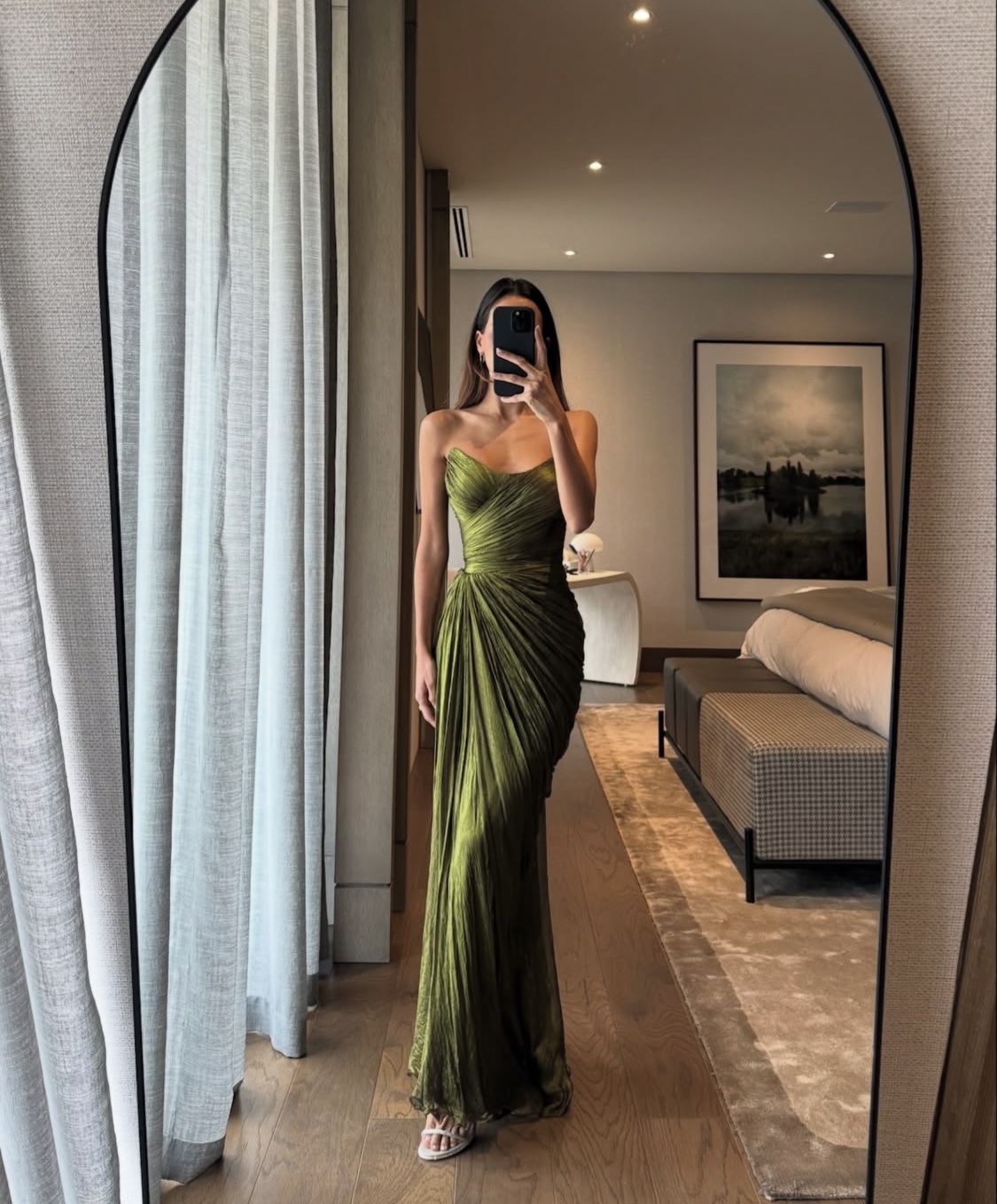 Sexy Mermaid Strapless Dark Green With Pleated Long Prom Dresses Formal Dress Party 20th Birthday Outfits N427