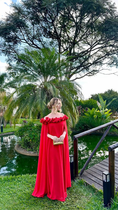 Modest A line Off The Shoulder Red Chiffon Floor Length Senior Prom Dresses Long Formal Party Gowns AB418
