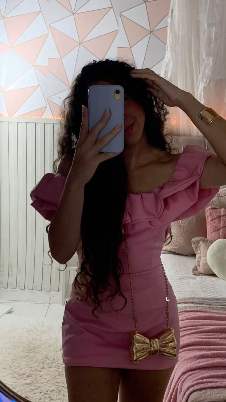 Sexy Sheath Off The Shoulder Pink Satin Freshman High Shool Grad Short Mini Hoco Gown Homecoming Dresses RB4370