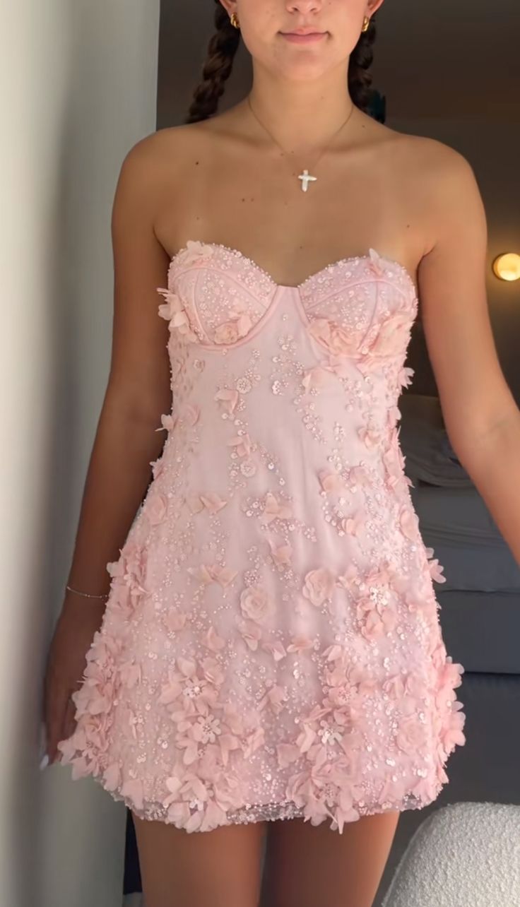 Unique Homecoming Dresses Outfit inspo A Line Sweetheart Pink Sequin 16th Birthday Cocktail Dress Ideas Outfits RB8146