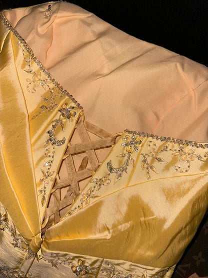 Glamorous Ball Gown Sweetheart Yellow Taffeta School Dances With Beading Prom Dresses 8th Grade Formal Outfits Evening Dress RB8406