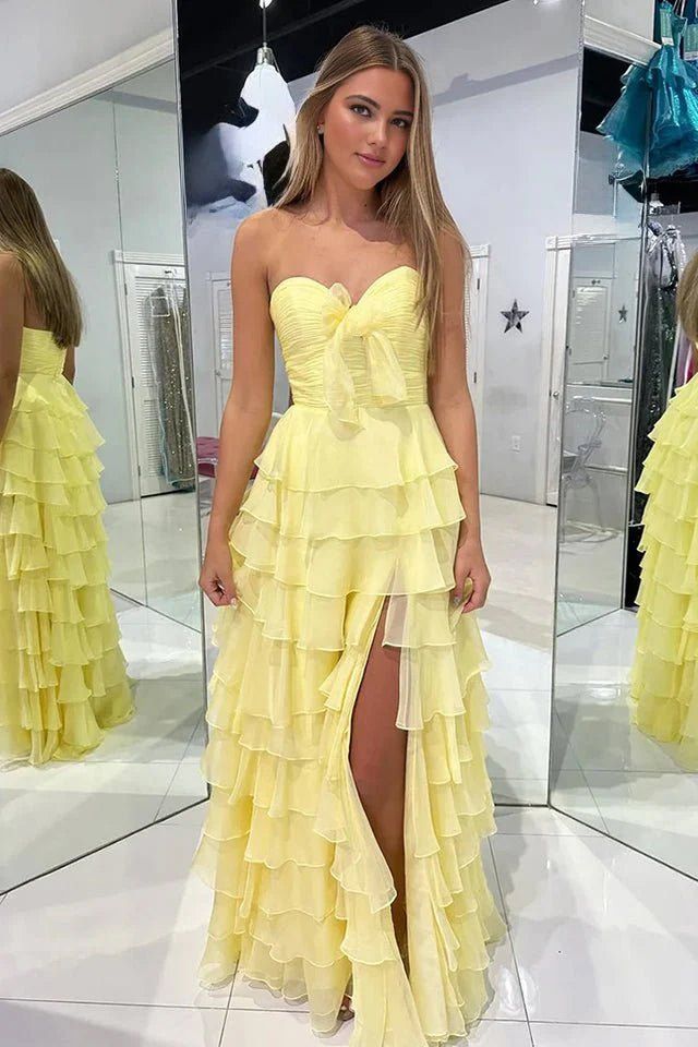 Chiffon Fuchsia Sweetheart Tiered Ruffles Prom Dress with Multi Layers A line 2026 Formal Evening Gowns AB507