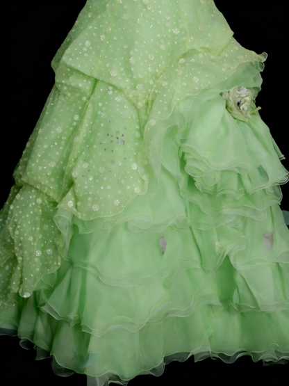 Modest Ball Gown Sweetheart Green Organza 80s Long Prom Dresses Inspiration Party Gowns Vintage Sweet 16 Dress N1311