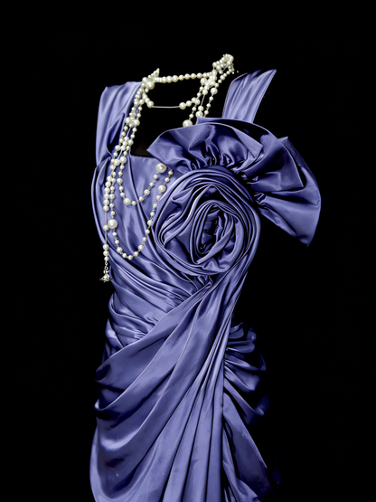 Modest Night Aesthetic Sheath Square Neck Grape Satin College Formal Outfit Long Prom Graduation Dresses For Teens N1151