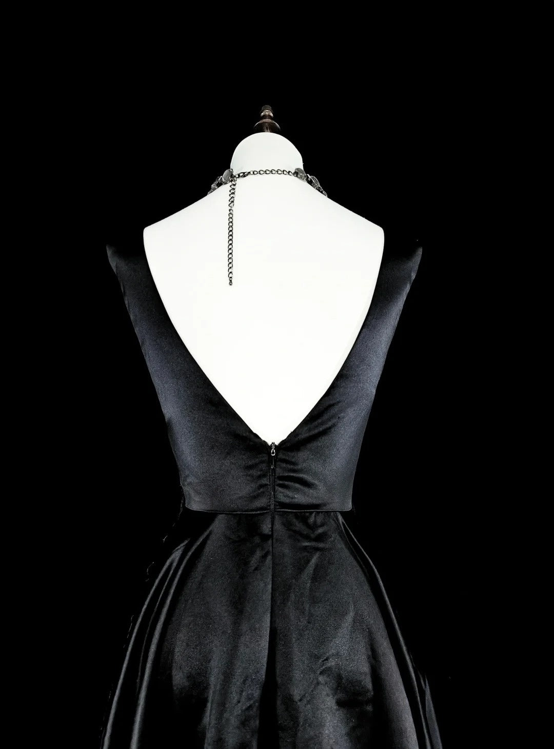Vintage Prom Dresses Aesthetic A line Scoop Black Tulle With Appliques Long Formal Dress N2158
