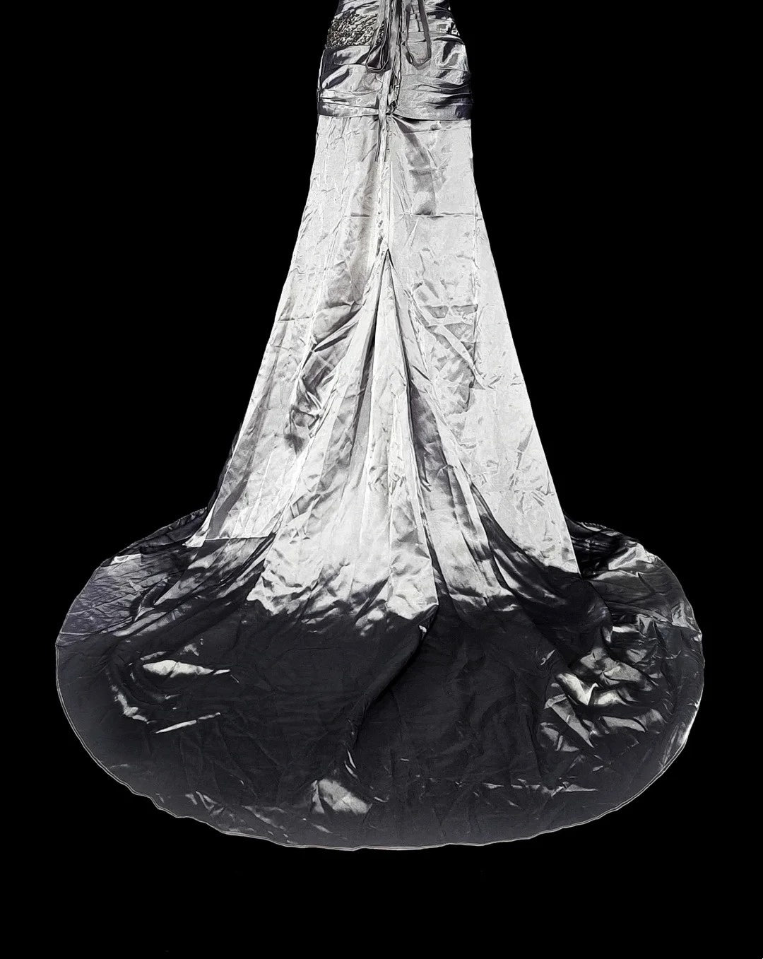 Vintage Prom Dresses Aesthetic Mermaid Strapless Silver Grey Taffeta Classic Inspo Party Dress N2001