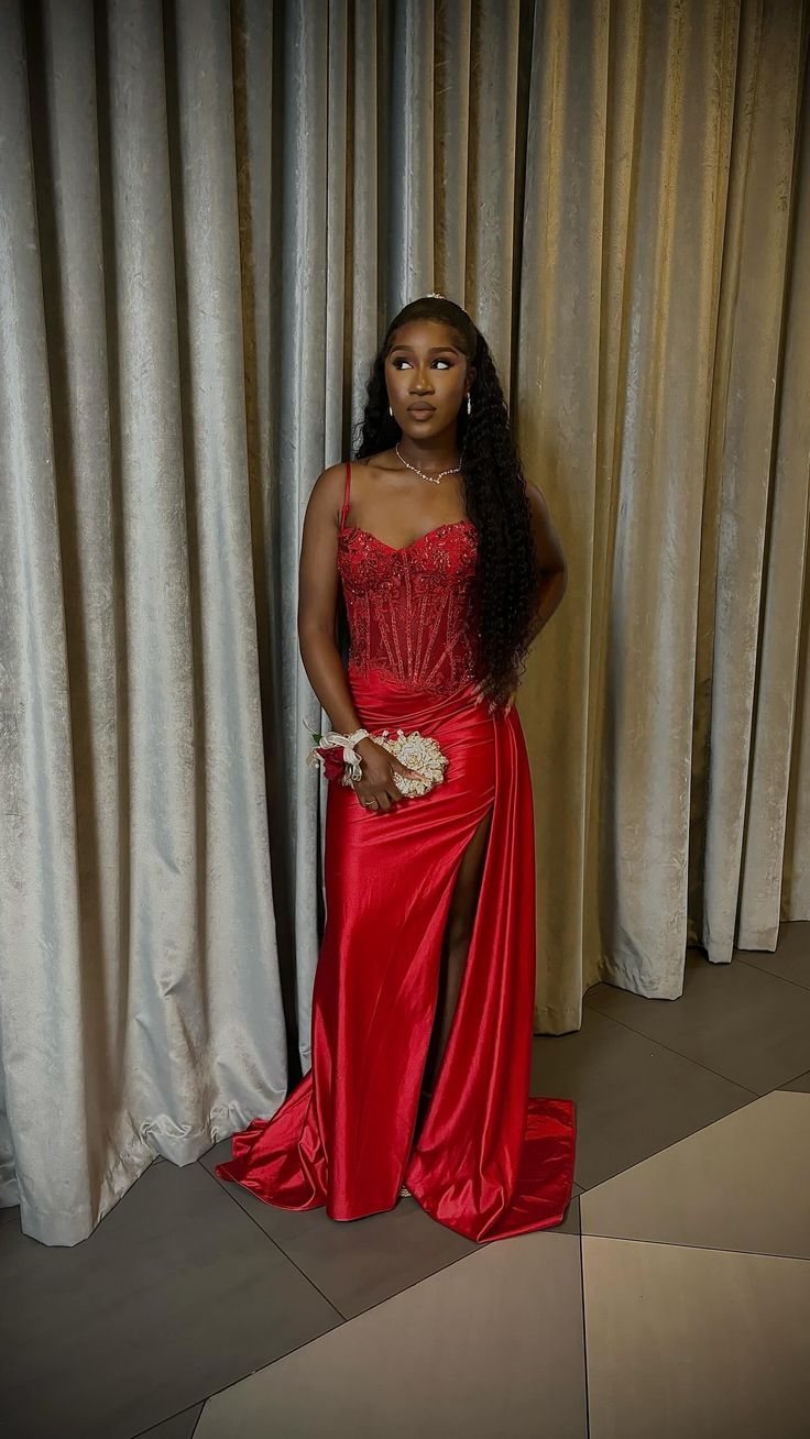 Modest Mermaid Spaghetti Straps Green Satin Long Prom Dresses Inspiration Prom Dress Senior Graduation Dress RB917