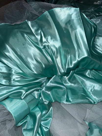 Glamorous Ball Gown Sweetheart Blue Organza School Dances With Beading Prom Dresses 8th Grade Formal Outfits Evening Dress RB8408